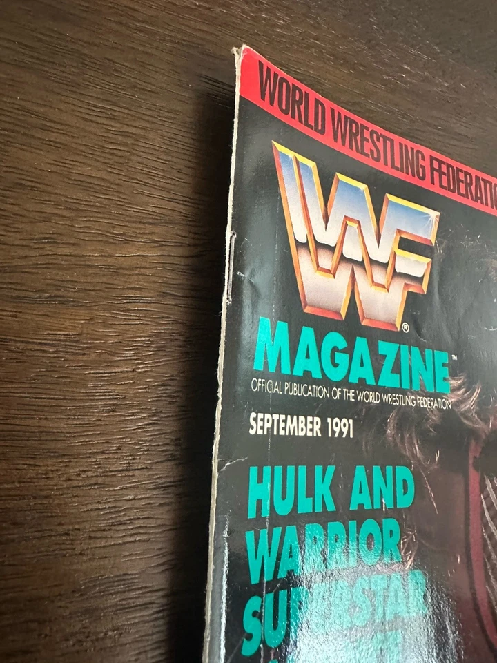 Revista WWF Septiembre 1991 Hulk Hogan Ultimate Warrior Cubierta Foto 2 de 4