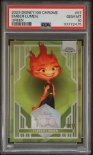 EMBER LUMEN #97 2023 Topps Chrome Disney 100 GREEN REFRACTOR /99 🔥 PSA 10 GEM