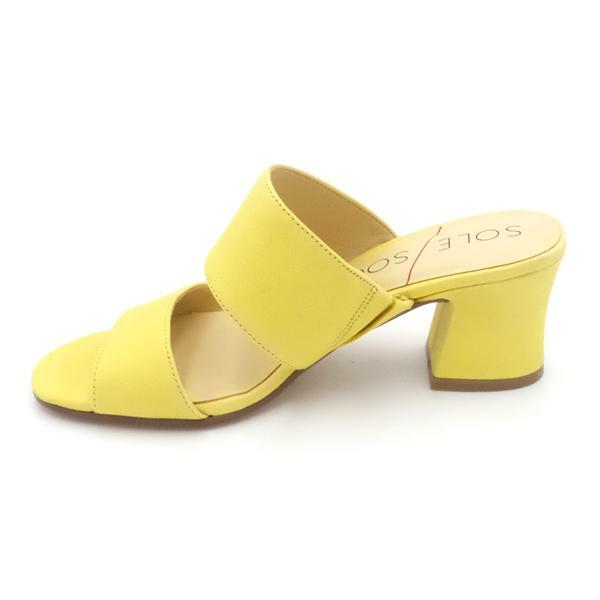 Sole Society Nubuck Heeled Mules Helina Pale Yellow | eBay