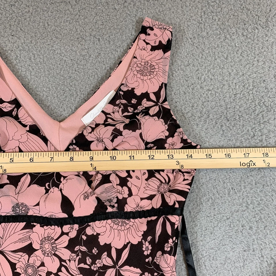 Charlotte Russe VINTAGE Dress Women S Pink Floral Tier Coquette Bow Lace #197 - Image 3 of 4