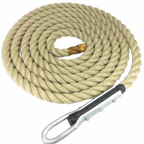 Cuerda de escalada de gimnasio de polihemp sintético de 32 mm x 16 metros con ajuste de tulipán inmersión de resina - Imagen 4 de 5