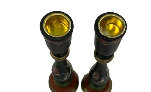 Handpainted Candle Sticks Signed (Louise Bath) - Picture 3 of 4