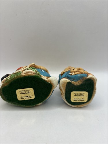 Woodlander Rabbits Handpainted Stoneware Figurines MereSide Art~England - Picture 7 of 8