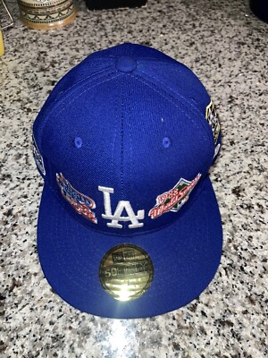 New Era Los Angeles Dodgers Count The Rings 5950 Hat Size 7 Gray UV