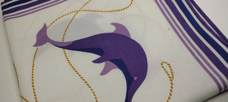 Lenço golfinho roxo algodão espresso Cagliari design fino - Imagem 3 de 4