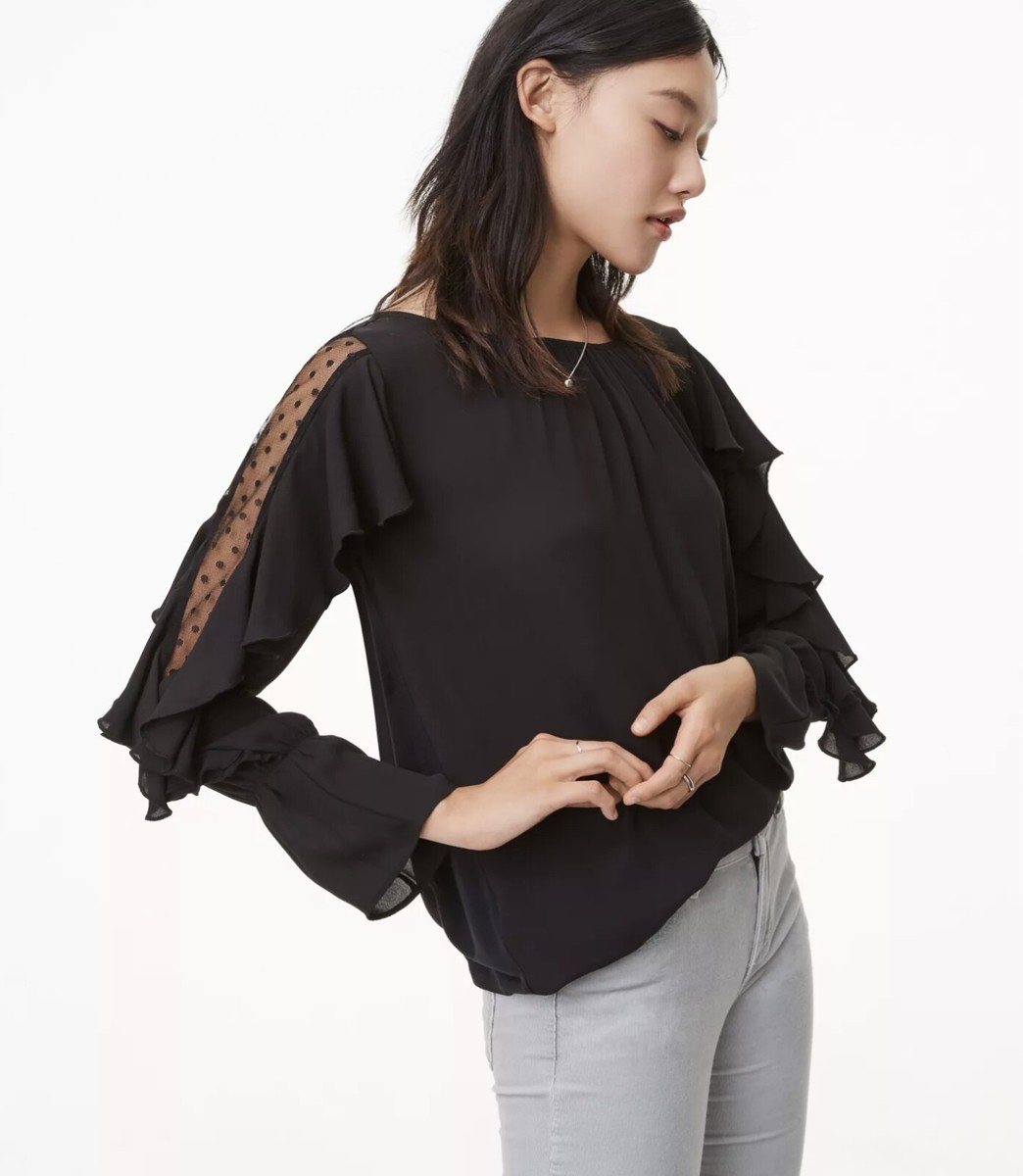 loft ruffle sleeve top