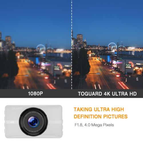 TOGUARD 3" IPS Ultra HD 2160P 4K Cámara de tablero frontal Coche DVR Grabadora de video Sensor G - Imagen 2 de 9
