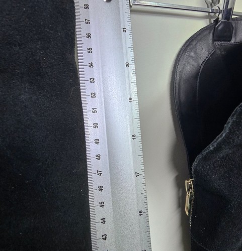 Black Suede Thigh-High Boots - Picture 4 of 14