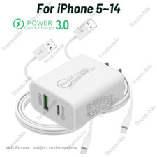 USB C Fast Wall Charger Block PD 20W Power Adapter For iPhone 14/13/12/11/XR/8