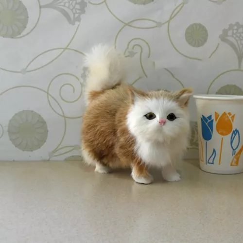 Realistische Katze Plüsch Spielzeug weich und niedlich Plüsch Katze Puppe Kinder - Bild 3 von 26