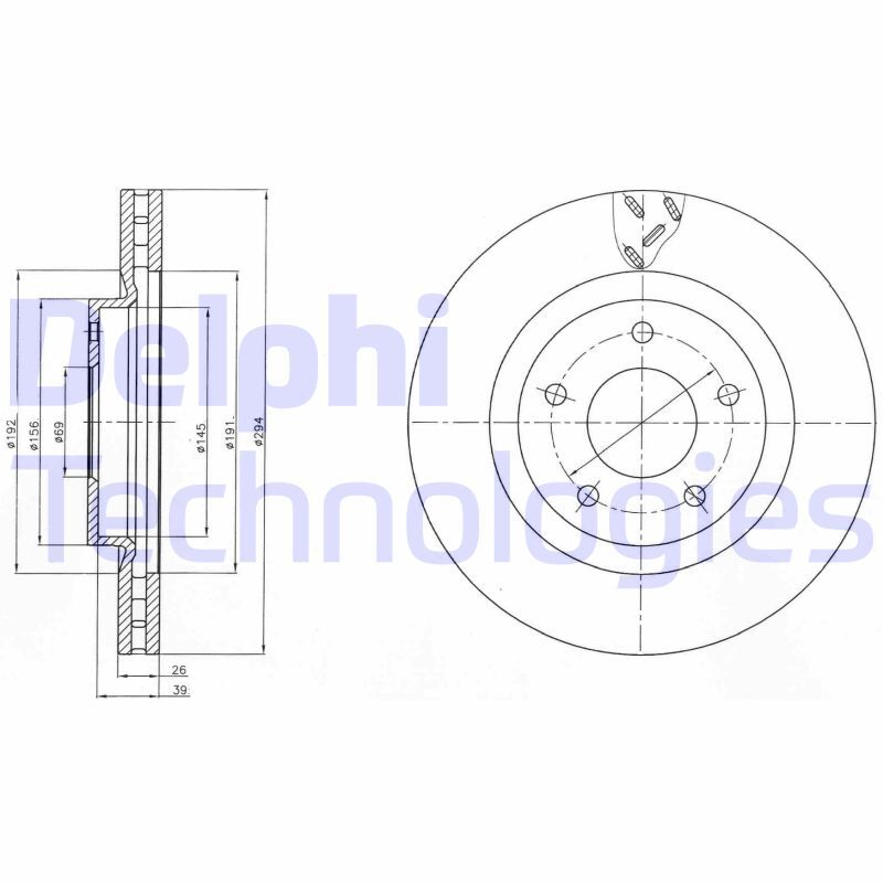 Discofreno BG4246 DELPHI per LANCIA CITROËN PEUGEOT JEEP MITSUBISHI CHRYSLER