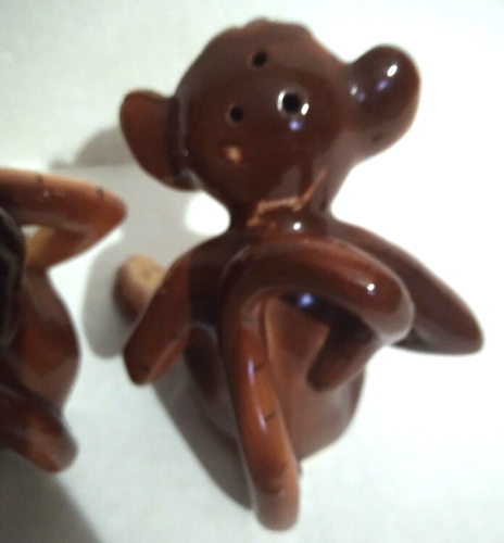 Salero y pimentero Funky Monkey de cerámica fiebre de la selva de colección - Imagen 6 de 13