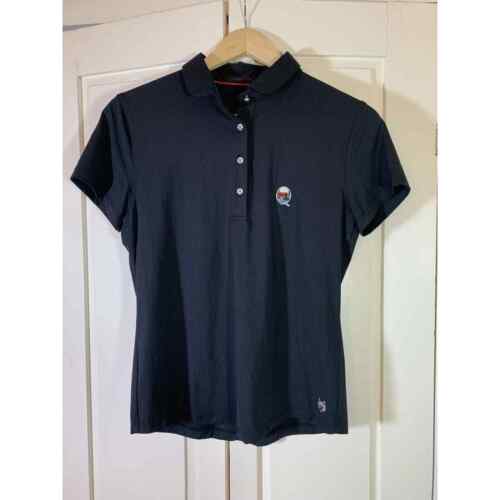 Greyson Polo Shirt Womens Medium Black Golf Outdoors Wicking Logo Preppy