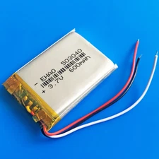 3.7V 600mAh Lipo Li ion Polymer Rechargeable Battery 3 wires Thermistor 503040