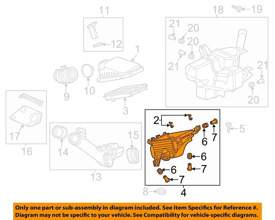 Conjunto de filtro de aire usado se adapta a: Acura Rdx 2015 3,5 grado A Foto 3 de 4
