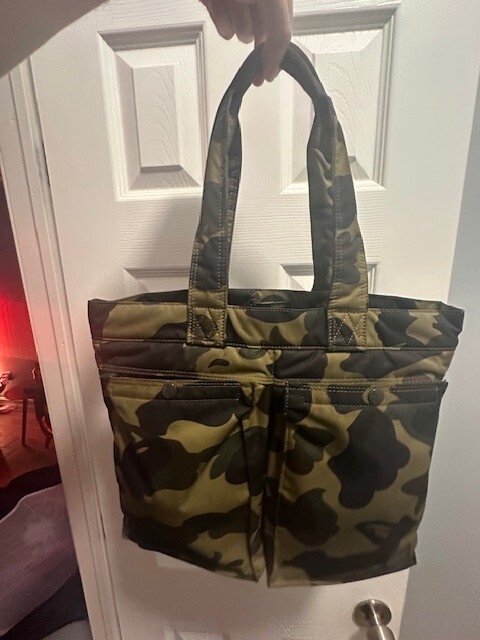 バッグ PORTER A BATHING APE TOTE BAPE X PORTER YOSHIDA TOTE BAG (CAMO GREEN - MINT CONDITION
