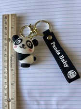 Panda Bear Rubber Metal Keychain New Fast Shipping