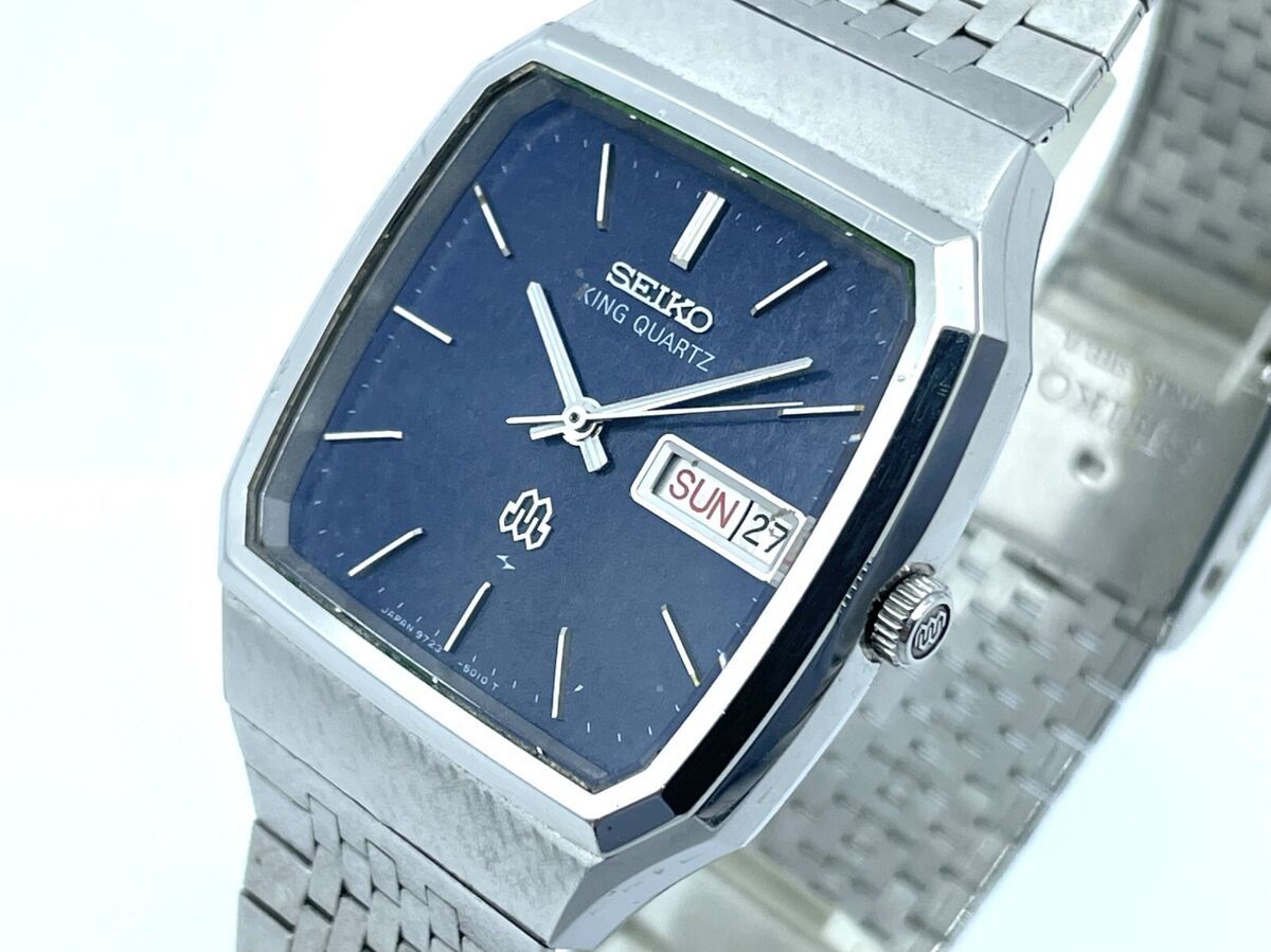 Vintage SEIKO KING QUARTZ Watch Twin Quartz Blue Boxed 9723 Vintage SEIKO KING QUARTZ Watch Twin Quartz Blue Boxed 9723