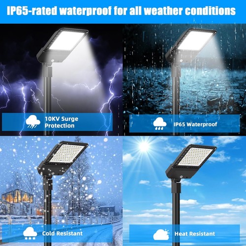 2PCS 300W LED Dusk to Dawn Photocell Pole Flood Street Lights Road Stadium Court - Picture 10 of 20
