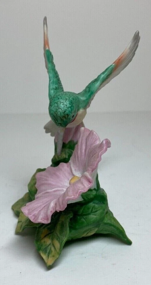 Hummingbird On A Flower Porcelain Figurine By Homco 1429  - Image 3 of 4