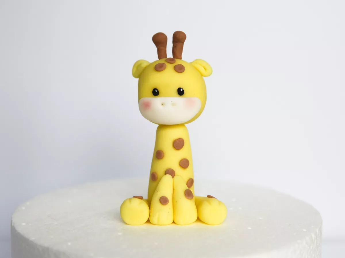 Baby Giraffe Edible Cake Topper Fondant for Baby Shower and Kid Birthday Party
