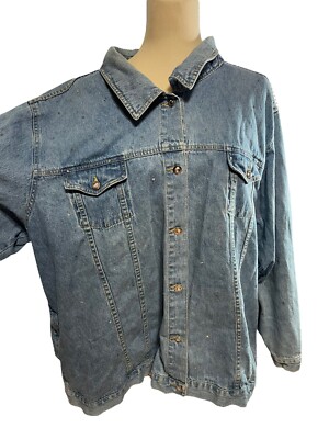 Womens Denim Quacker Factory Denim Jacket Vintage Quacker Factory
