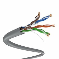 1000FT CAT5e UTP SOLID NETWORK ETHERNET CABLE 350MHz BULK WIRE 24AWG CAT5 GRAY