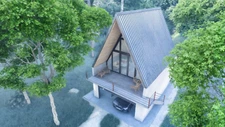 A-Frame Tiny House with Garage & Loft | 20+ Page Construction Blueprint Set