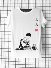 Japanisches T-Shirt Geisha Teegießen Japanis...
