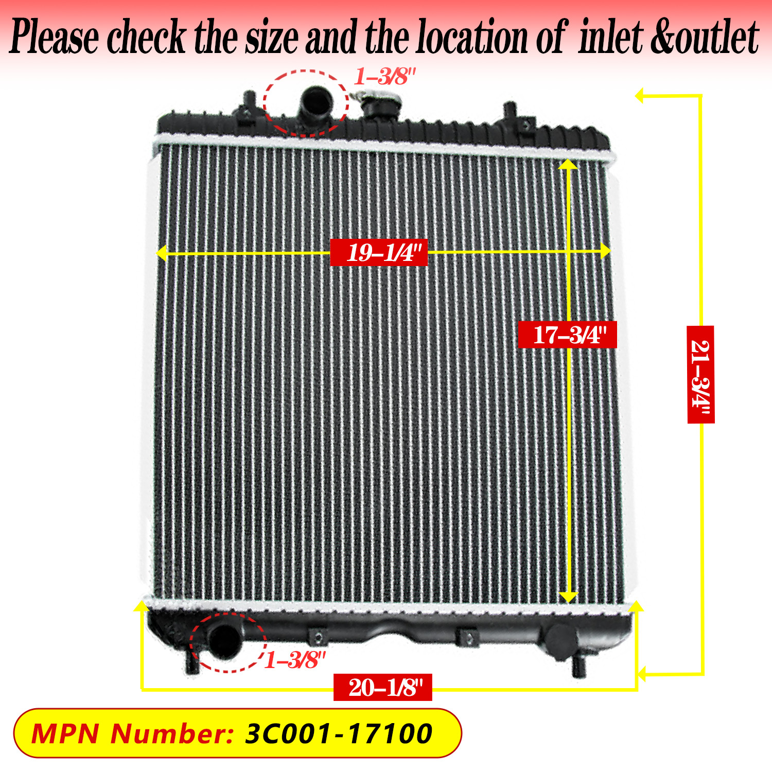 Radiator For Kubota Tractors M5040 M6060 M7060 M5140 M6040 M7040 #3C001-17100