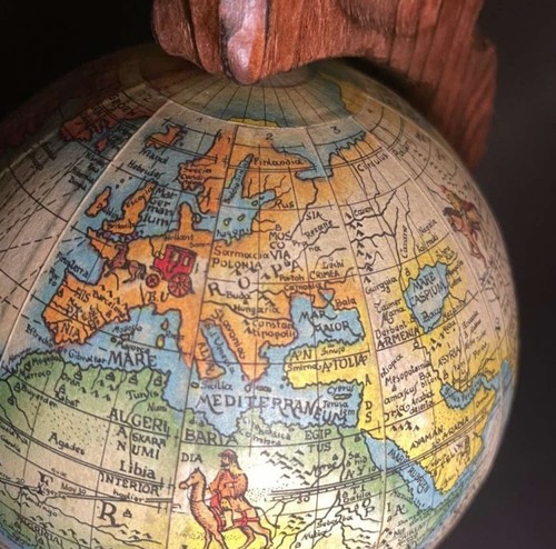 Vintage 1950s Lluis Duran Huix Terrestrial Globe - 30 cm, Papier-Mâché - Picture 7 of 12