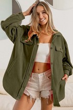 Bibi Fleece Buttoned Down Oversized Jacket