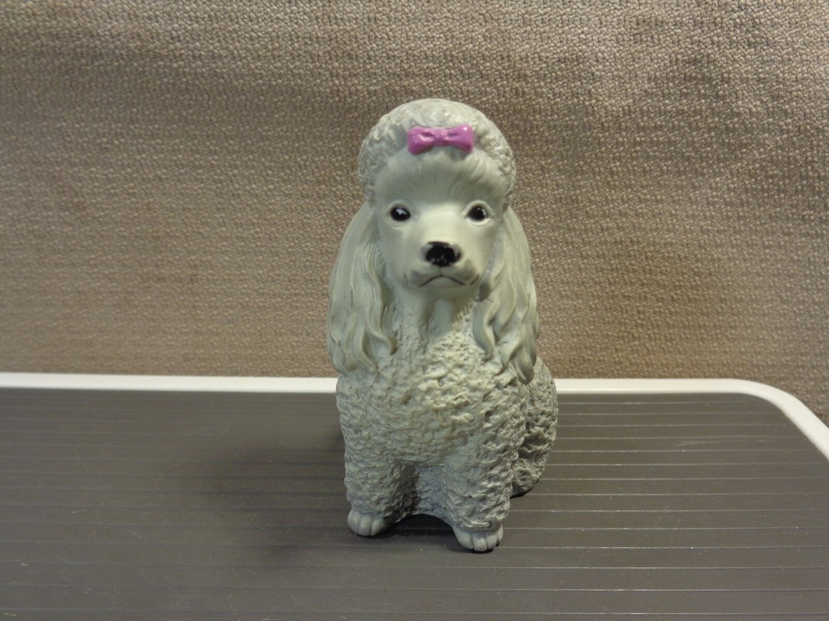 GRAY POODLE DOG PVC FIGURE CAKE TOPPER (MA262)