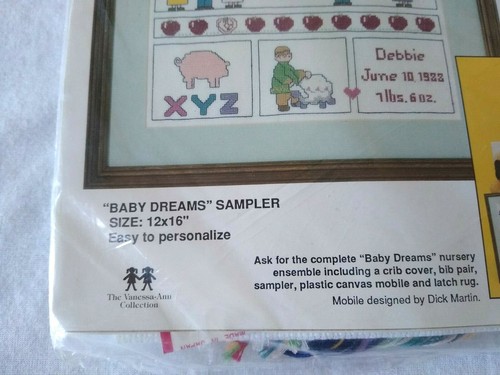 Bucilla Baby Dreams Sampler #40027 Counted Cross Stitch Kit New in Package - Picture 2 of 5