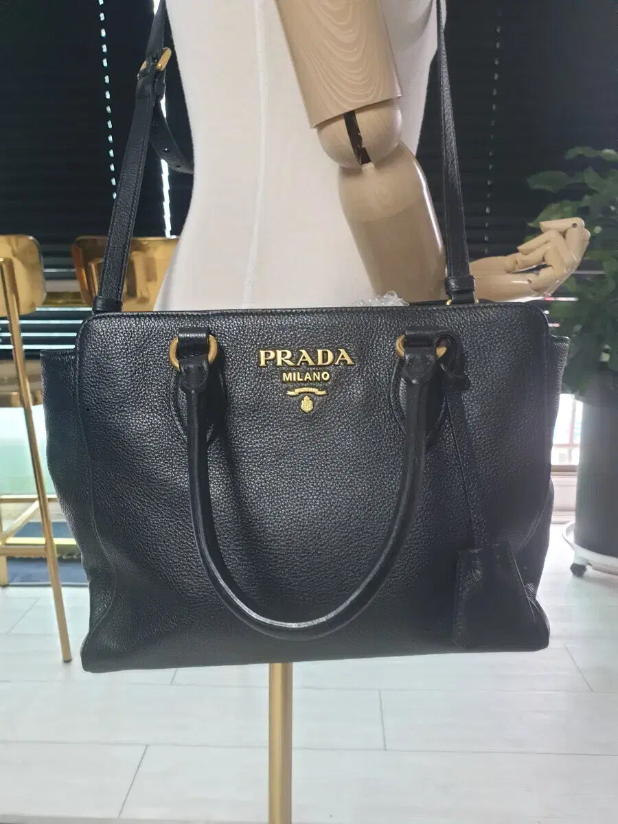 Prada Phoenix genuine leather crossbody bag with gold-tone hardware