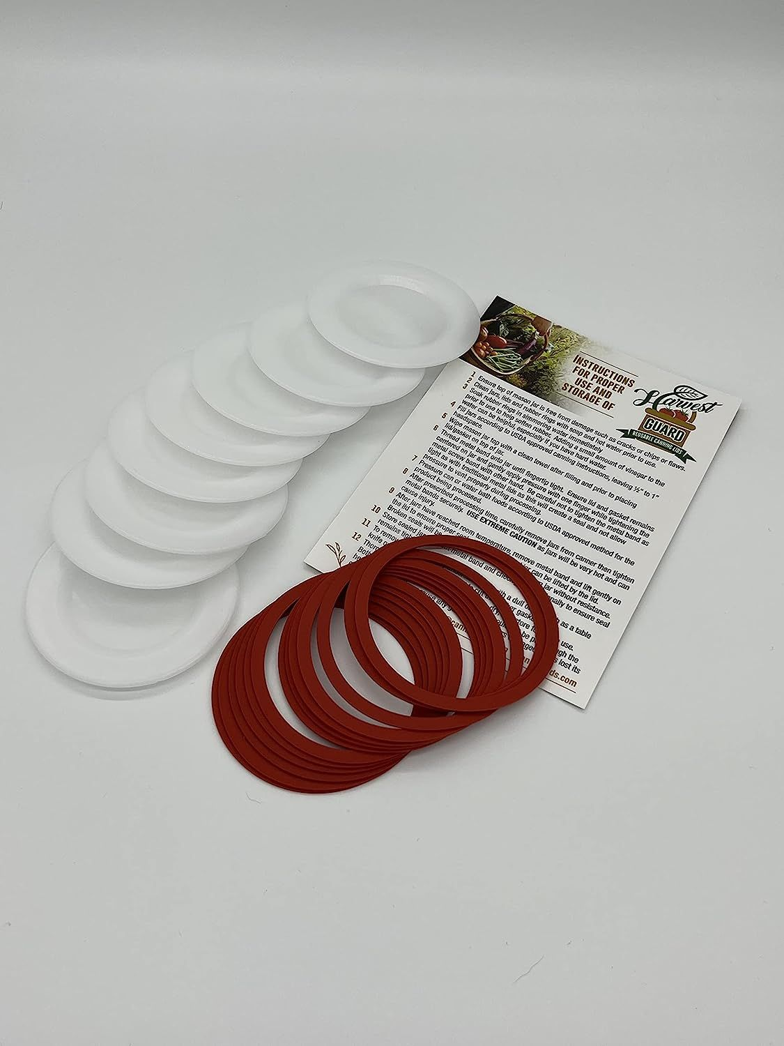 Harvest Guard Reusable Canning Lids 100 Wide Mouth, White and Red eBay