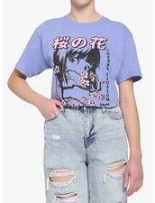 Cherry Blossom Face Juniors Boyfriend Fit T-Shirt New XS, S, M, L, XL, 2XL