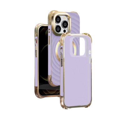 FÜR APPLE IPHONE 13 PRO MAX - GLAM CIRCLE MagSafe Case Cover Handy Hülle LILA
