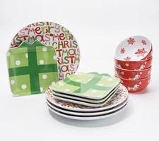 Temp-tations REINDEER GAMES 12-Pc Dinnerware Set Christmas Holiday NEW H219280