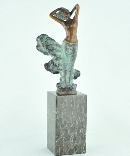 Estatua Bailarina Sexy Estilo Art Deco Estilo Art Nouveau Escultura de Bronce - Imagen 2 de 12