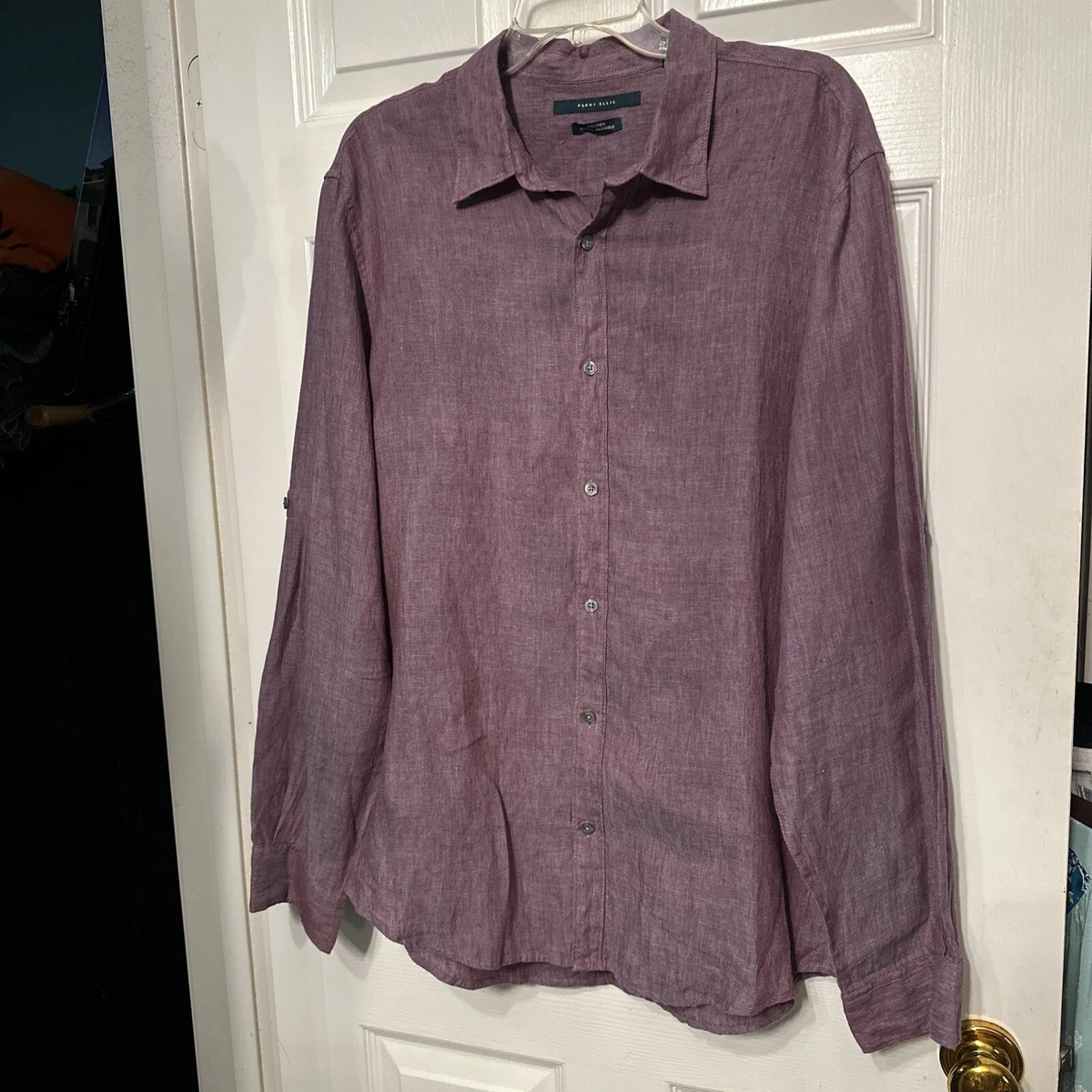 Perry ellis long cheap sleeve polo