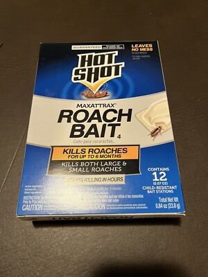 Roach Traps Hot Shot Max Attrax 0.84 Oz. Bait Station (12-Pack) New