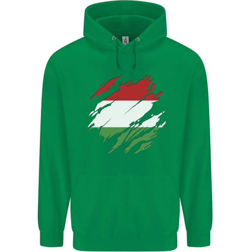 Torn Hungary Flag Hungarian Day Football Childrens Kids Hoodie - Picture 42 of 76