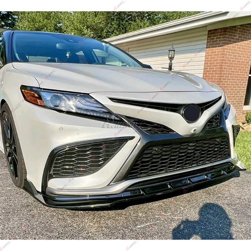 Front Lip Splitter + Side Skirt For Toyota Camry 2021-2024 SE XSE Gloss Black - Picture 4 of 20