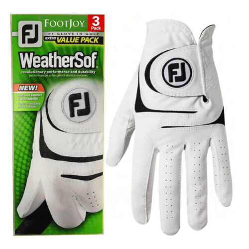 1/3PCS FootJoy Mens WeatherSof Golf Gloves Left Hand & Right Handed Golfer White - Picture 2 of 12