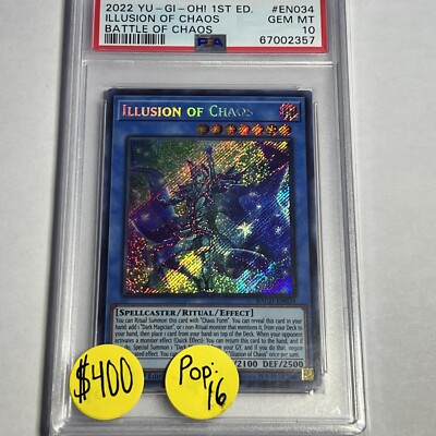 PSA 10 YuGiOh! Illusion of Chaos 1st Edition BACH EN034 Secret Rare Pop 16!  | eBay