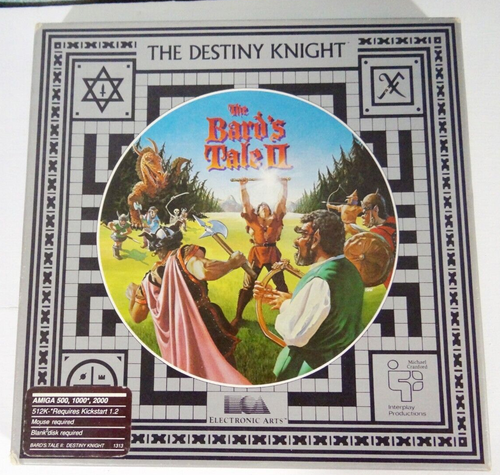 The Bard's Tale 2 II The Destiny Knight Amiga 500 Video Game 3.5 Floppy w/Manual