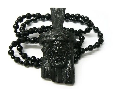 Nuevo Collar Colgante Pieza Jesús Homaica Negro* Foto 3 de 4