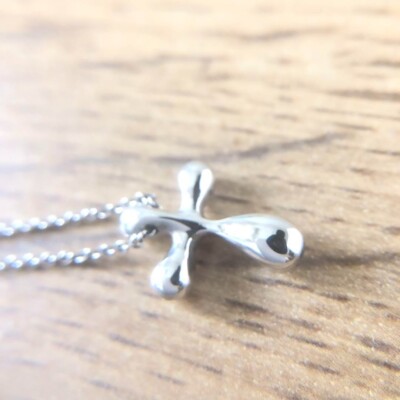Tiffany & Co. Elsa Peretti Cross Small Necklace Pendant Silver VG