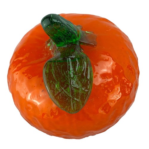 Glass Fruit & Vegetables Grapes, Orange, Pepper, Apple Murano Style 4 Piece - Picture 4 of 10